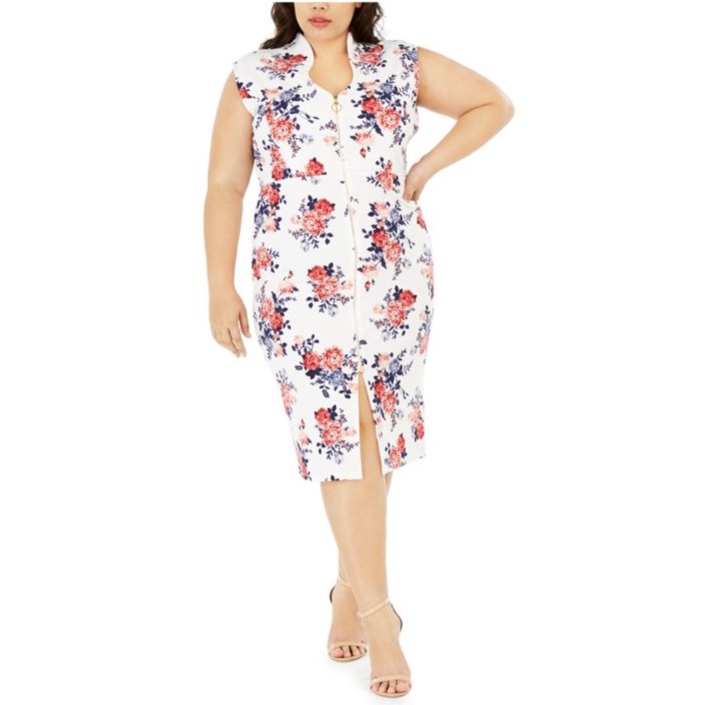CRAVE FAME | Sweetheart Floral Cap Sleeve Sheath Dress